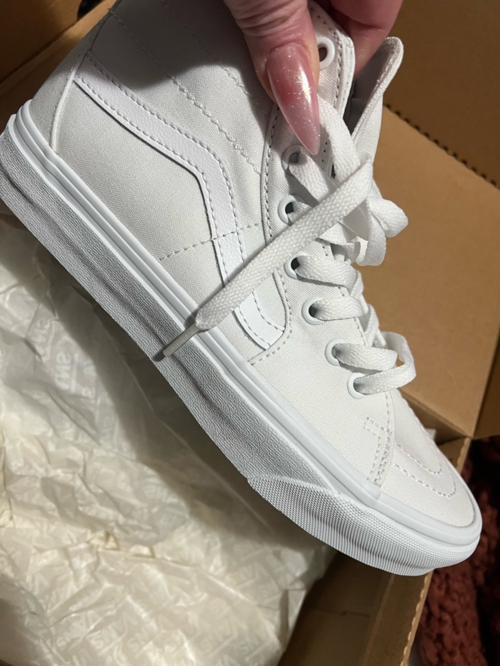 Vans Women's White High-Top Canvas Sneakers